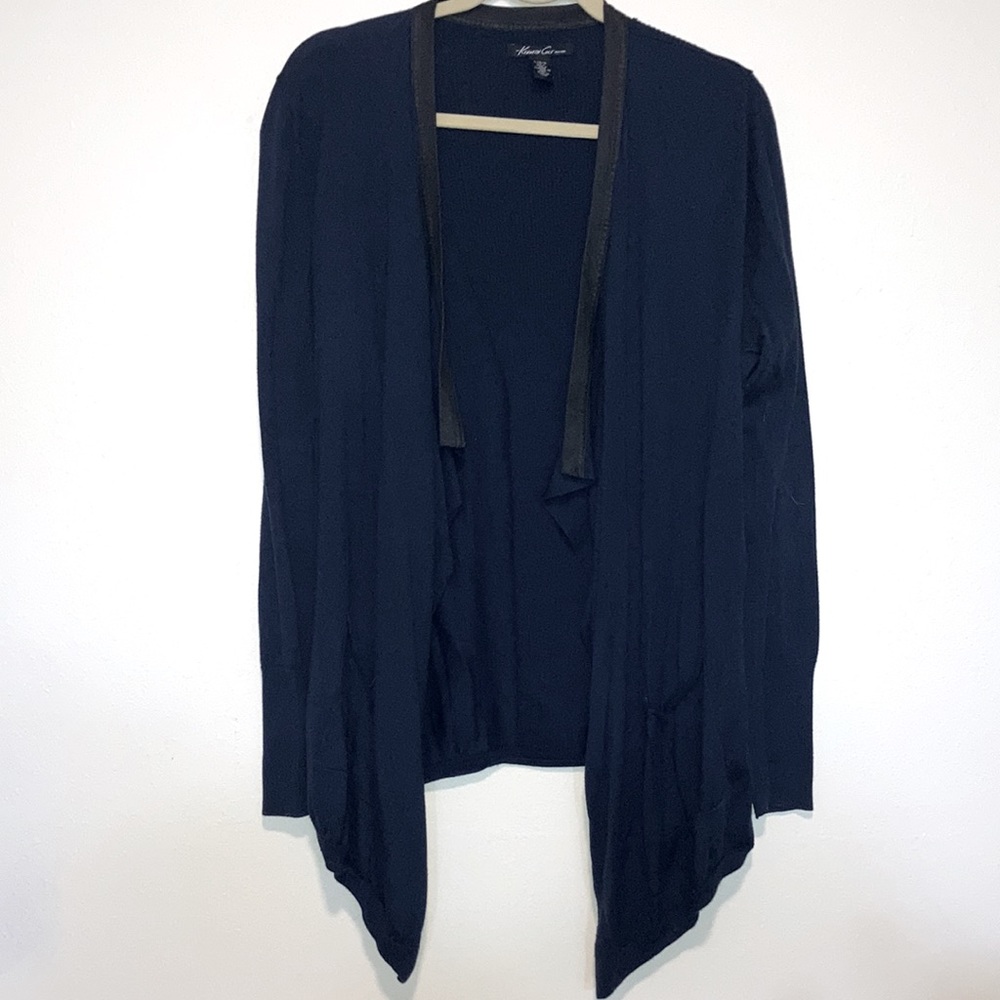 Kenneth Cole New York L Navy Open Cardigan Sweater